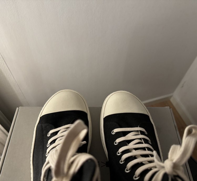 Rick Owens DRKSHDW Luxor Ramones With Details Black Milk