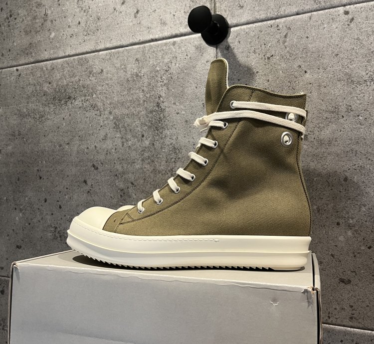 Rick owens drkshdw olive high top ramones