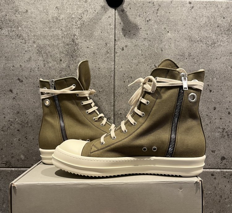 Rick owens drkshdw olive high top ramones