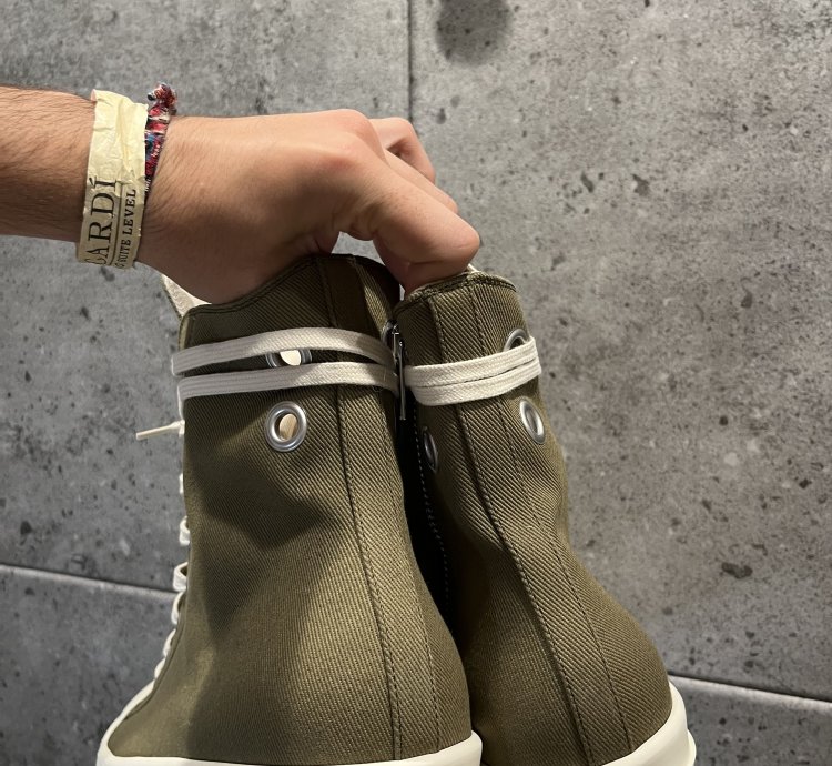 Rick owens drkshdw olive high top ramones
