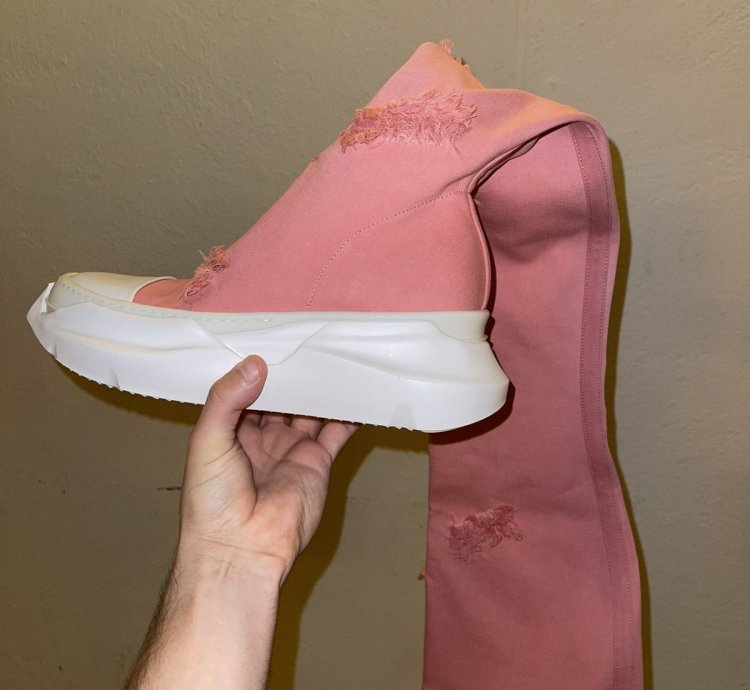 Rick Owens Drkshdw pink abstract socks sneakers