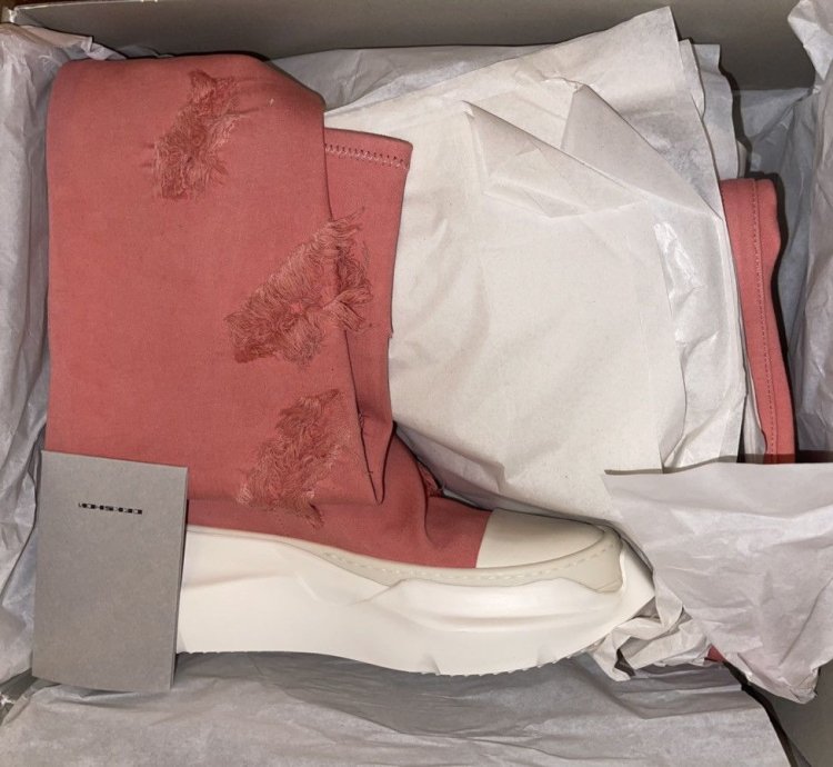 Rick Owens Drkshdw pink abstract socks sneakers