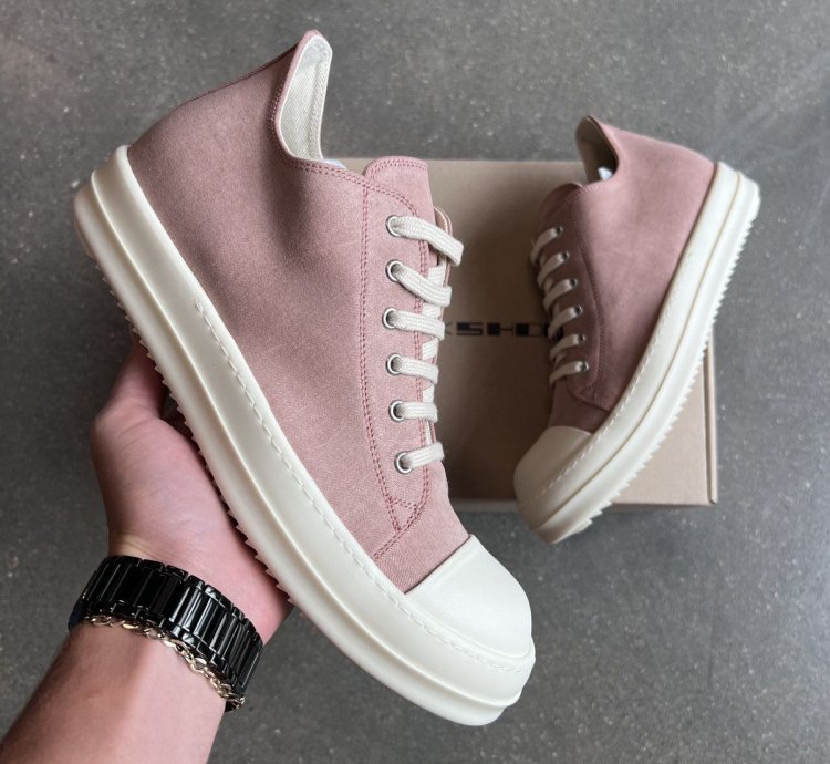 RICK OWENS DRKSHDW Pink Low Sneakers Size 42 New