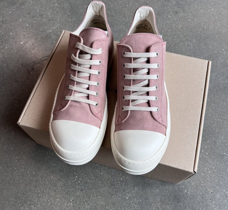 RICK OWENS DRKSHDW Pink Low Sneakers Size 42 New