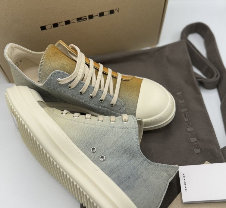 Rick Owens DRKSHDW Printed Low Denim Sneaker