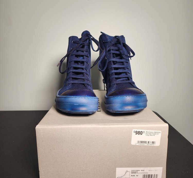Rick Owens DRKSHDW Ramones Dip Dyed Blue Indigo