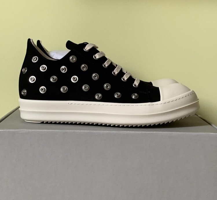 rick owens drkshdw ramones low sneaks eyelet black milk