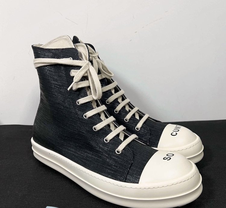 Rick owens drkshdw so cunt ramones high top sneakers sz 44