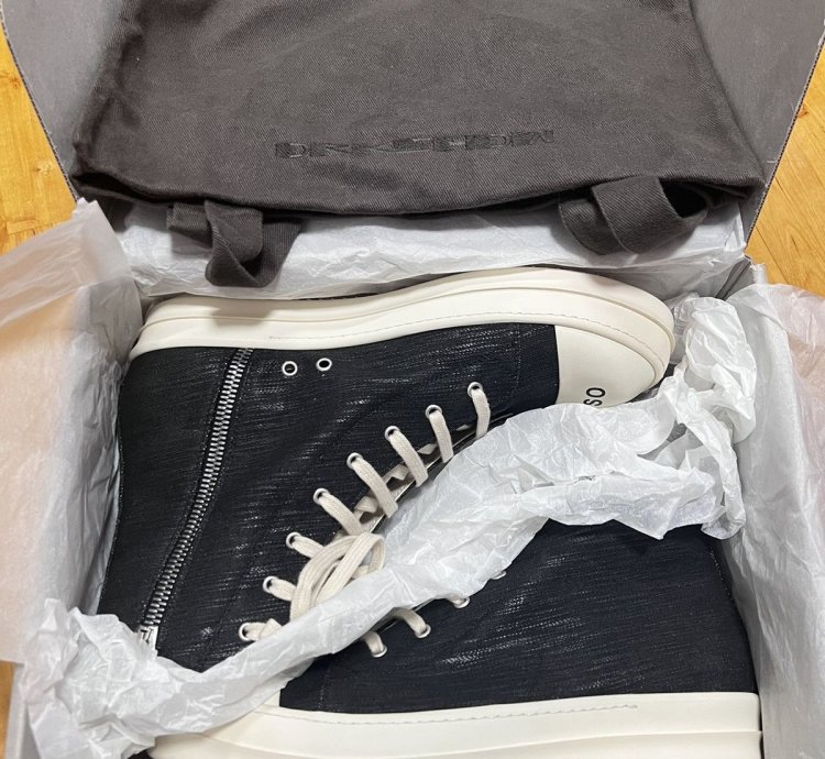 Rick owens drkshdw so cunt ramones high top sneakers sz 46