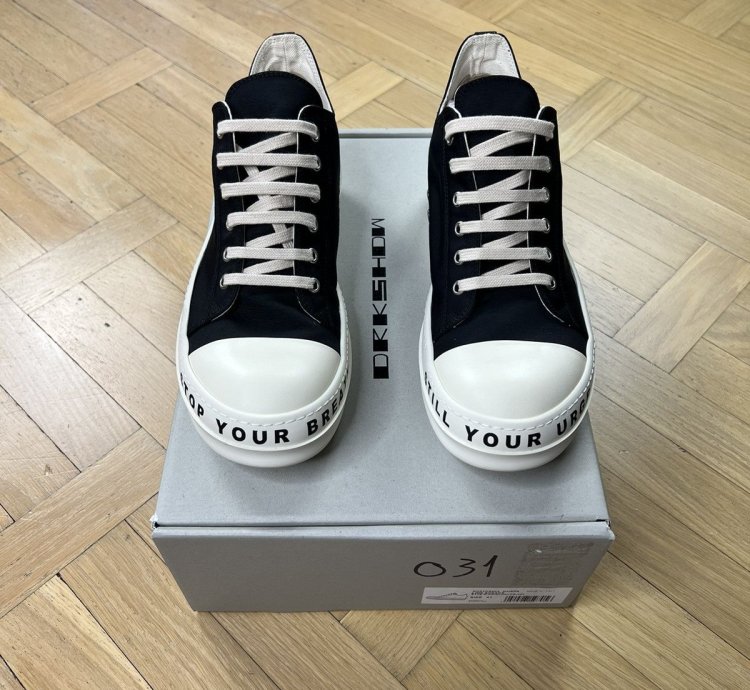 Rick Owens DRKSHDW SS23 Ramones Low Stop Your Breath