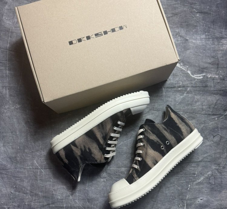 Rick Owens Drkshdw Sun Faded Black Terra Milk Low Sneaks