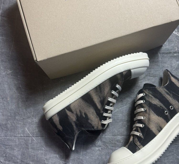 Rick Owens Drkshdw Sun Faded Black Terra Milk Low Sneaks