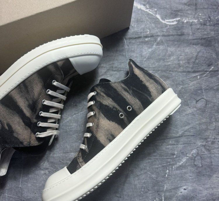 Rick Owens Drkshdw Sun Faded Black Terra Milk Low Sneaks
