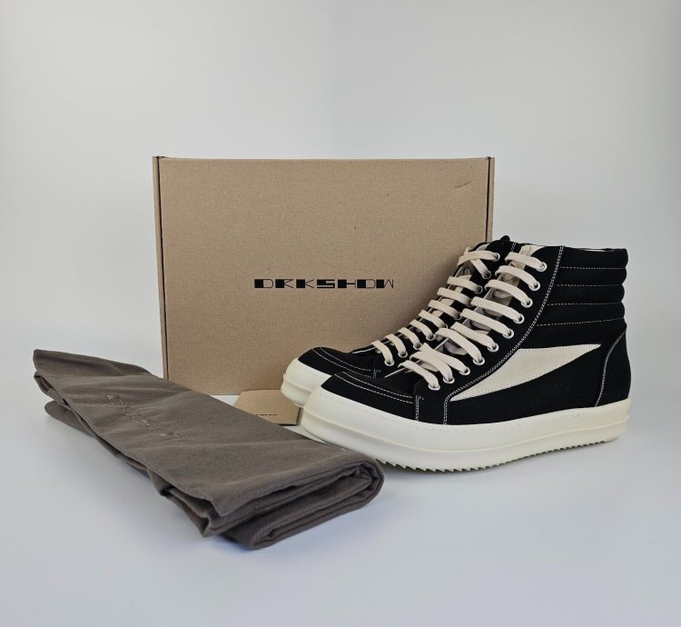 Rick Owens DRKSHDW Vintage Black Sneakers New Size 42