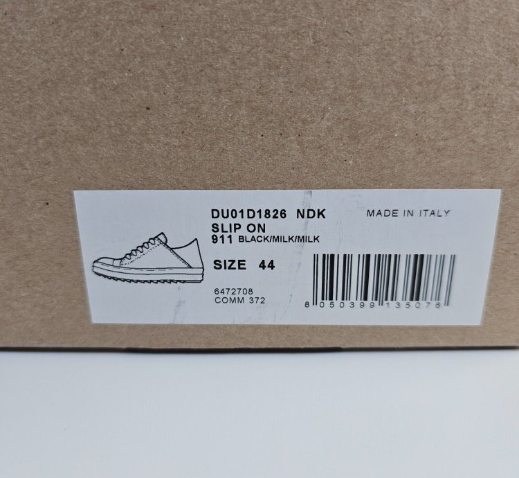 Rick Owens DRKSHDW Vintage Black Sneakers New Size 44
