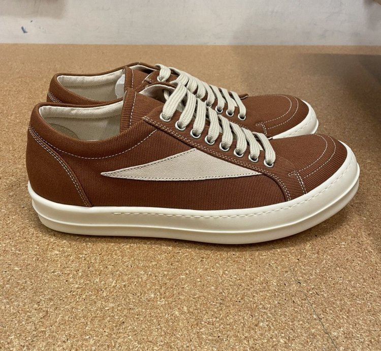 Rick Owens Drkshdw Vintage Sneaks Overdyed Denim Orange Milk