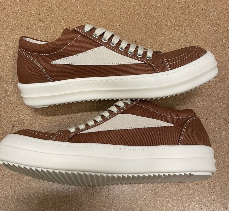 Rick Owens Drkshdw Vintage Sneaks Overdyed Denim Orange Milk