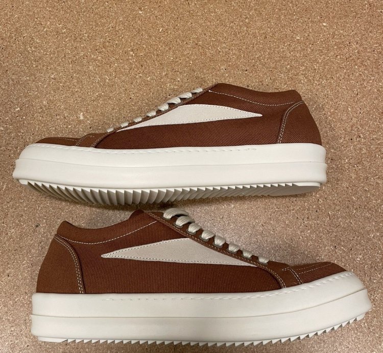 Rick Owens Drkshdw Vintage Sneaks Overdyed Denim Orange Milk