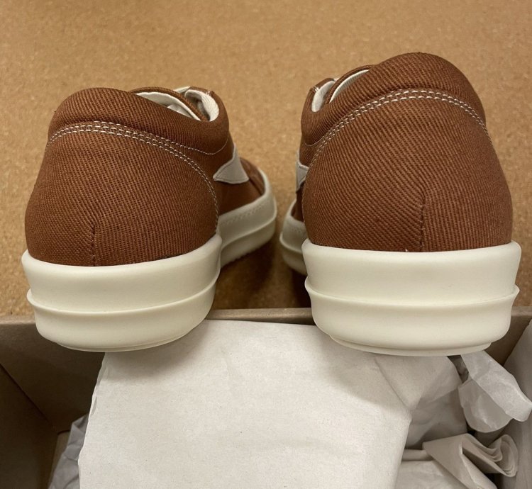 Rick Owens Drkshdw Vintage Sneaks Overdyed Denim Orange Milk
