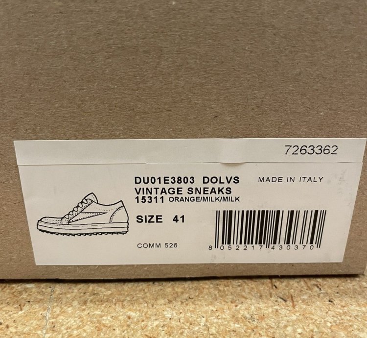 Rick Owens Drkshdw Vintage Sneaks Overdyed Denim Orange Milk