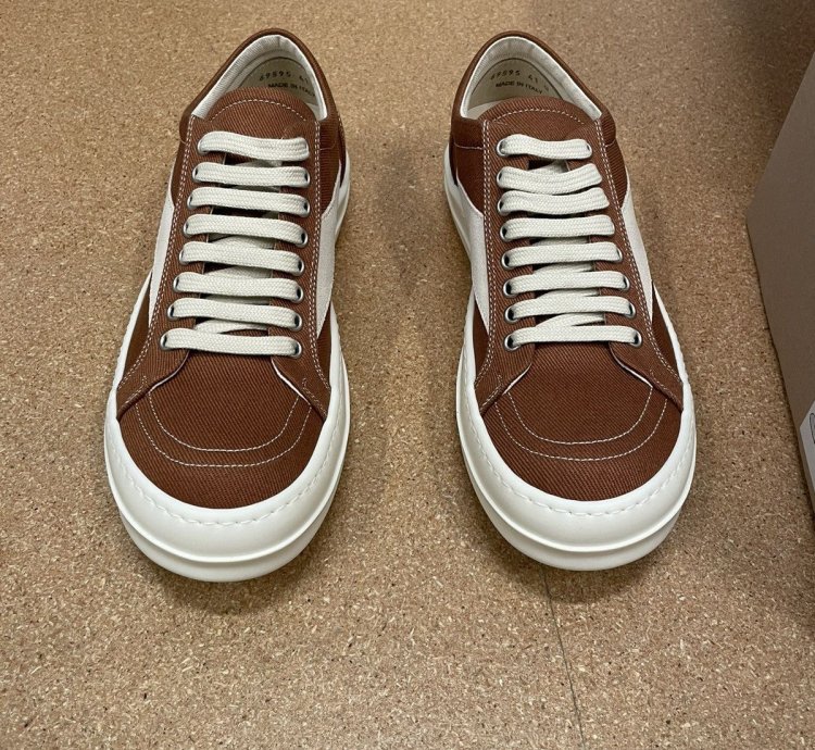 Rick Owens Drkshdw Vintage Sneaks Overdyed Denim Orange Milk