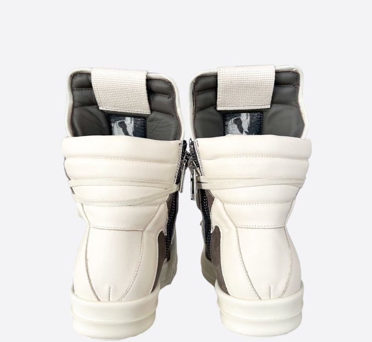 Rick Owens Dust White Suede Geobaskets