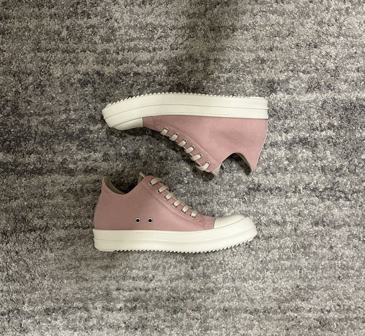 Rick Owens Faded Pink DRKSHDW Low Top Sneakers
