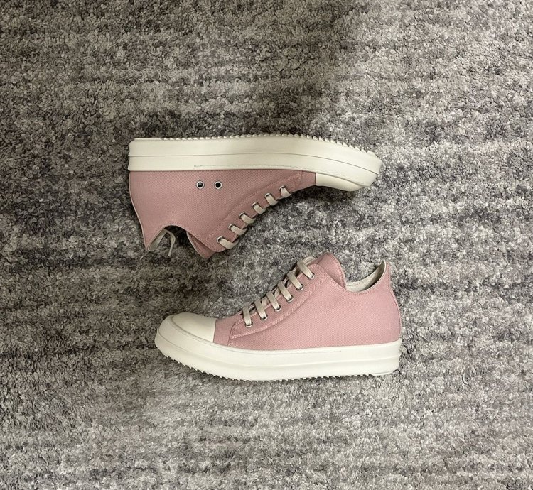 Rick Owens Faded Pink DRKSHDW Low Top Sneakers