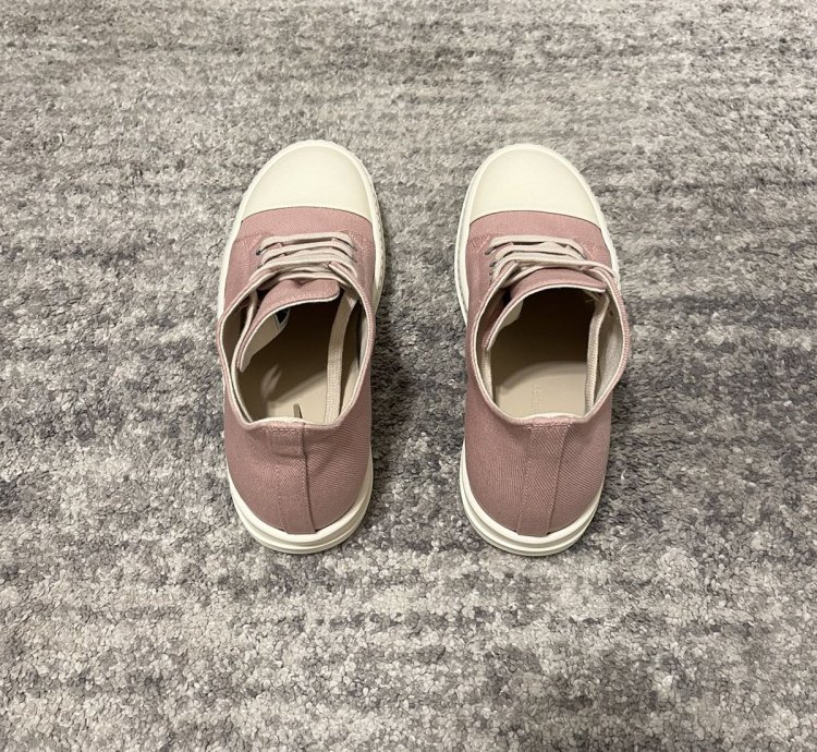 Rick Owens Faded Pink DRKSHDW Low Top Sneakers