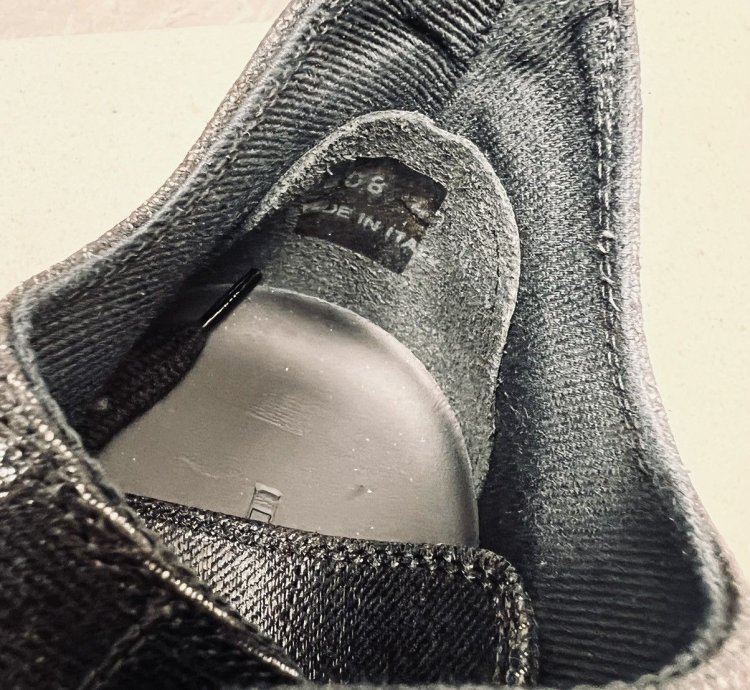 Rick Owens Foil Denim Triple Black Ramones Low Sneaker