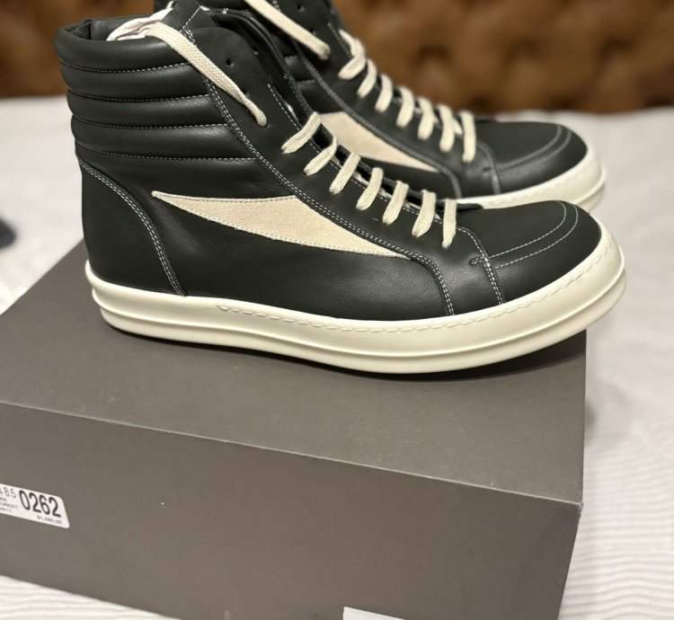 Rick Owens forest green vintage sneakers