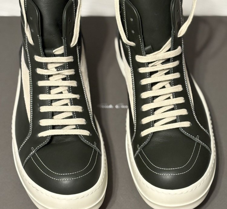 Rick Owens forest green vintage sneakers
