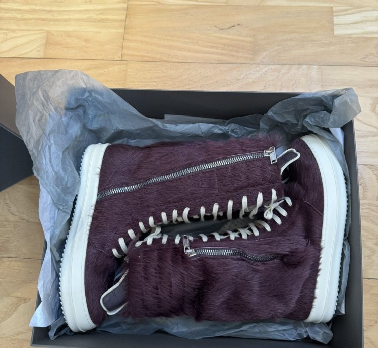 Rick Owens Fur Cargobasket Amethyst