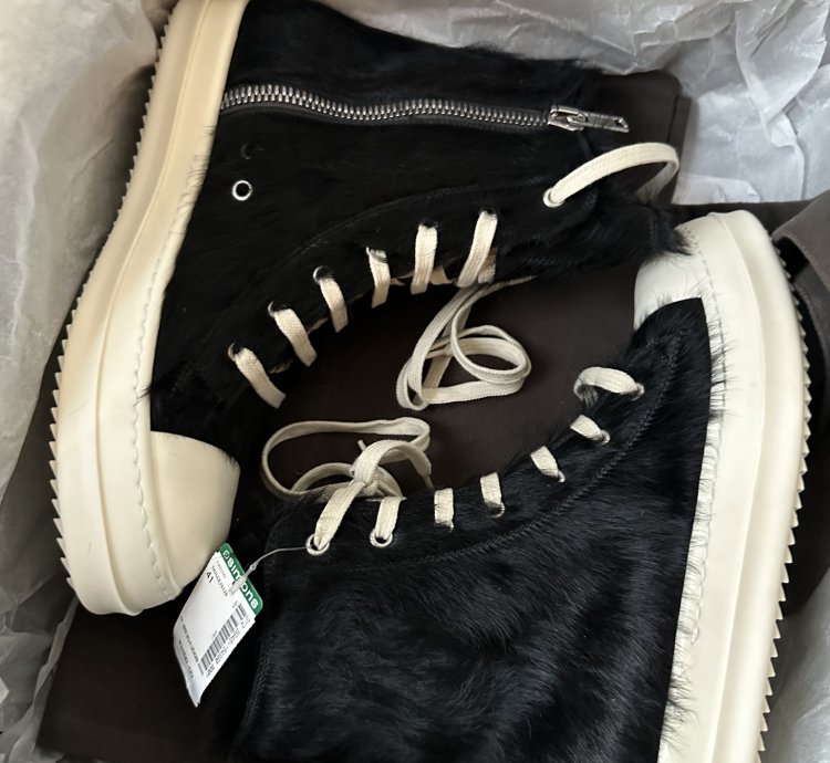 Rick Owens FW22 Pony Hair Ramones Sneaker
