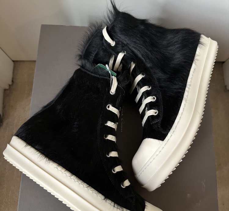 Rick Owens FW22 Pony Hair Ramones Sneaker