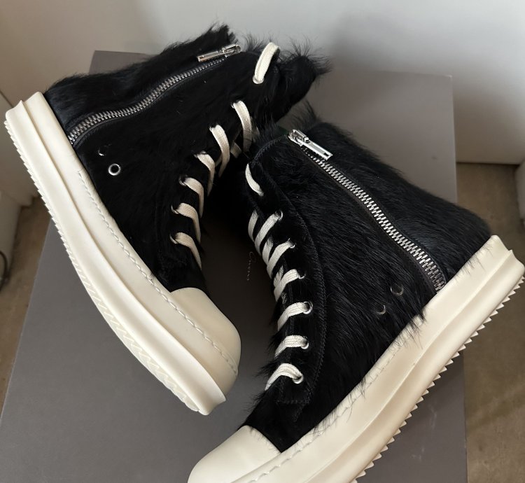 Rick Owens FW22 Pony Hair Ramones Sneaker