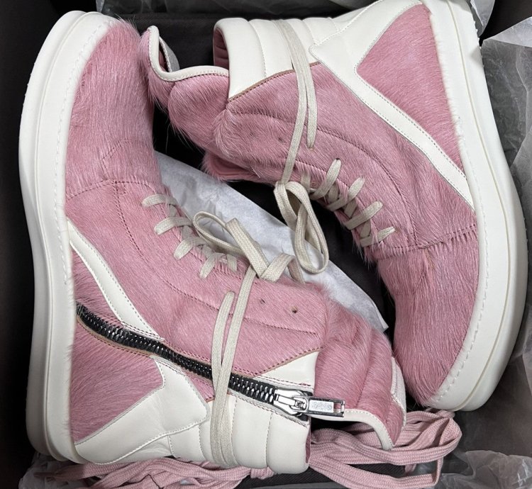 Rick owens fw22 strobe pony hair pink geobasket