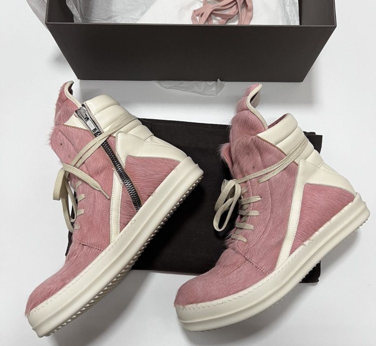 Rick owens fw22 strobe pony hair pink geobasket