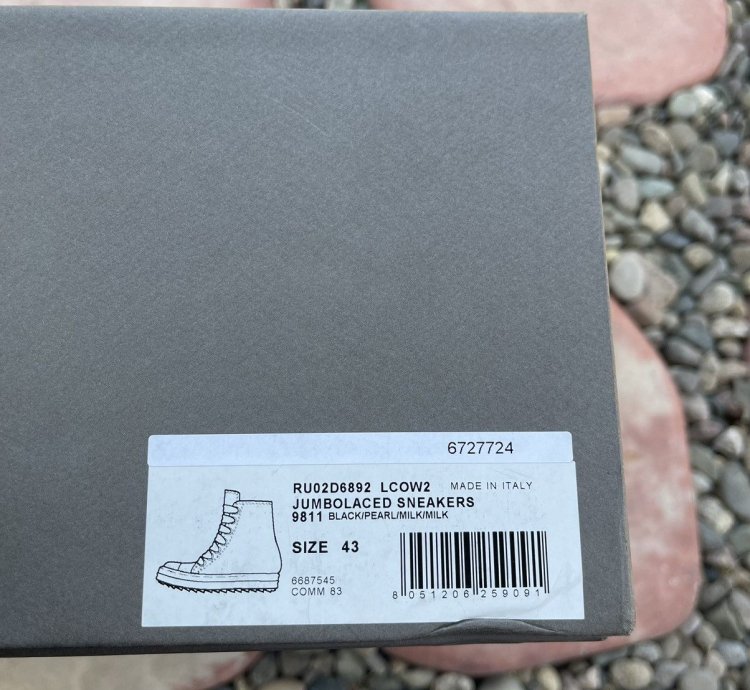 RICK OWENS FW24 PORTERVILLE JUMBOLACED SNEAKERS