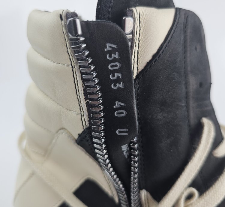Rick Owens Geobasket Black Milk Calf Sneakers Size 40 New