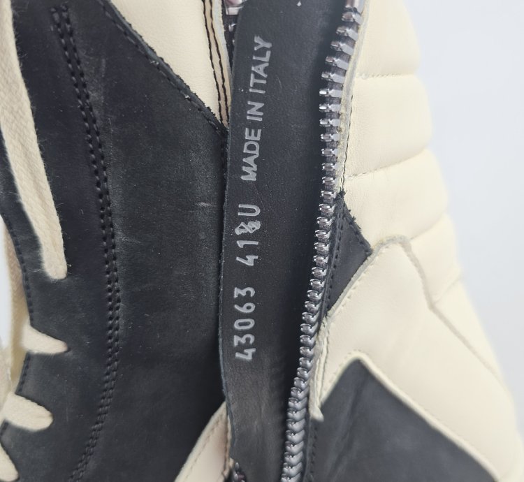Rick Owens Geobasket Black Milk Calf Sneakers Size 41 5 New