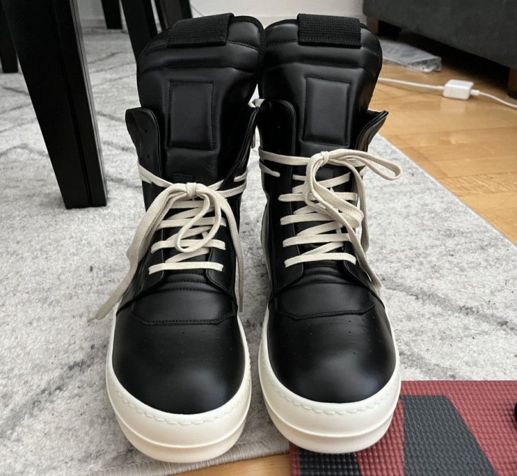 Rick Owens geobasket black milk milk Ru01B1894
