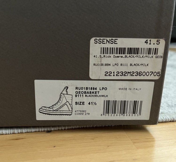 Rick Owens geobasket black milk milk Ru01B1894