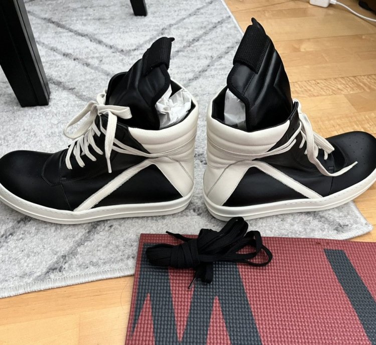 Rick Owens geobasket black milk milk Ru01B1894