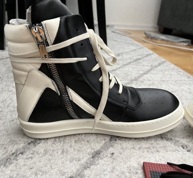 Rick Owens geobasket black milk milk Ru01B1894