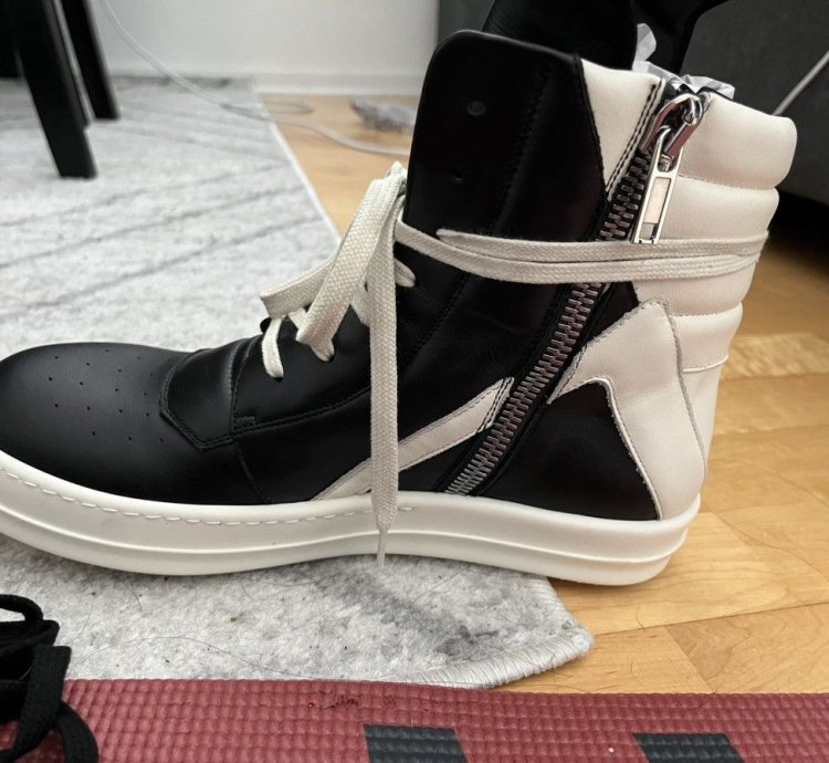 Rick Owens geobasket black milk milk Ru01B1894
