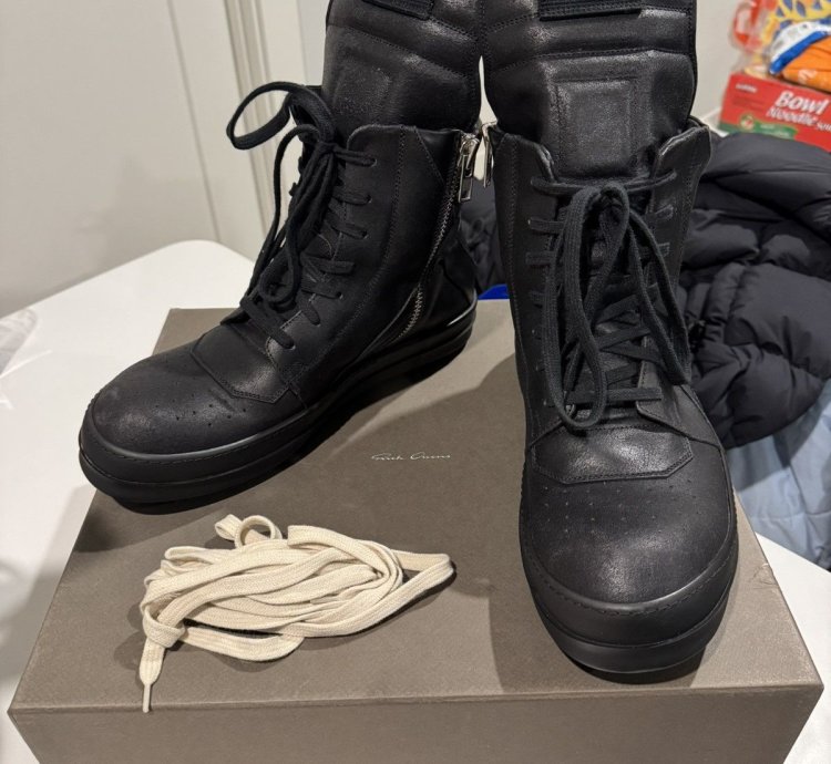 Rick Owens Geobasket Blistered Leather