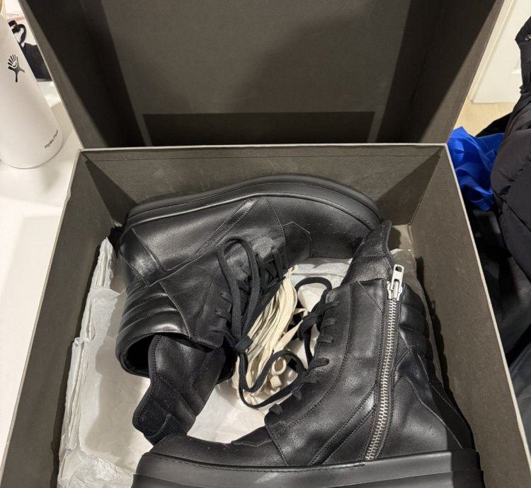 Rick Owens Geobasket Blistered Leather