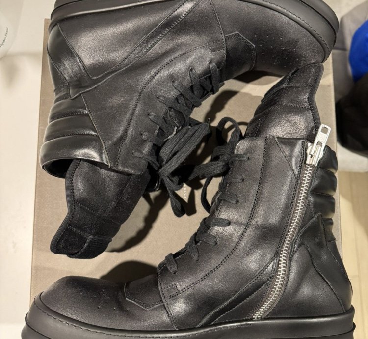 Rick Owens Geobasket Blistered Leather