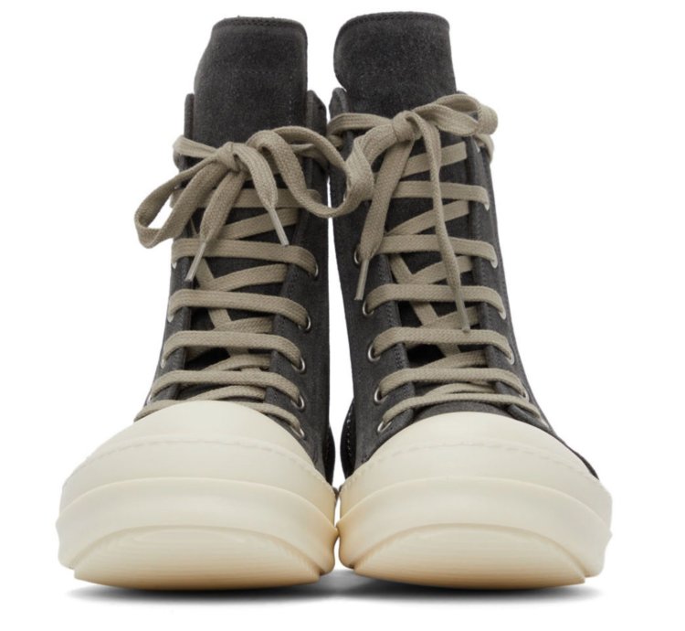 Rick Owens Geobasket Dark Dust Milk Suede Velvet Sneaker